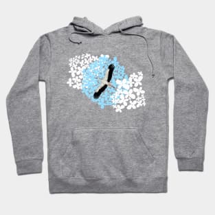 Stork and flowers Hoodie